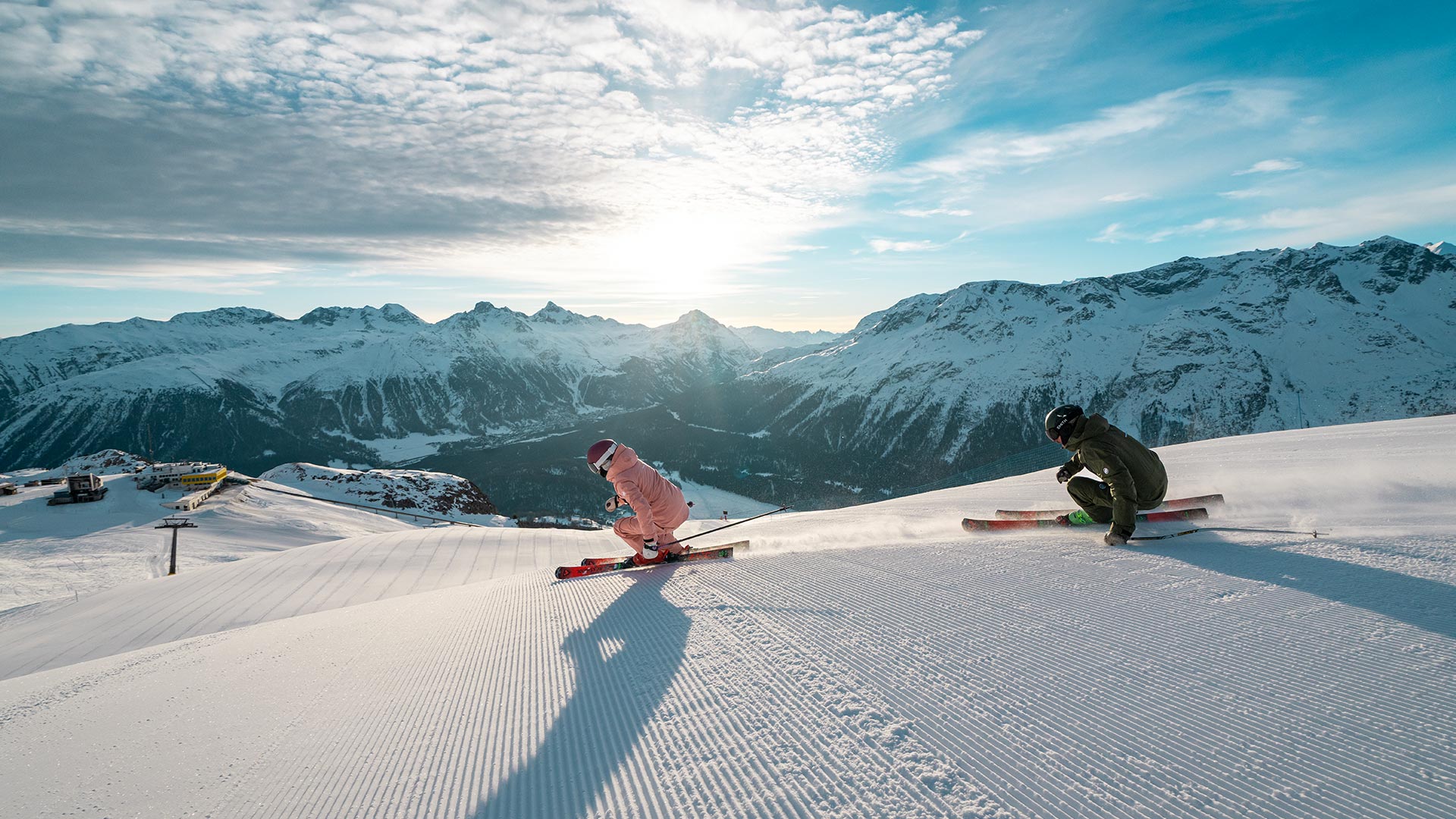Skifahren im Oberengadin