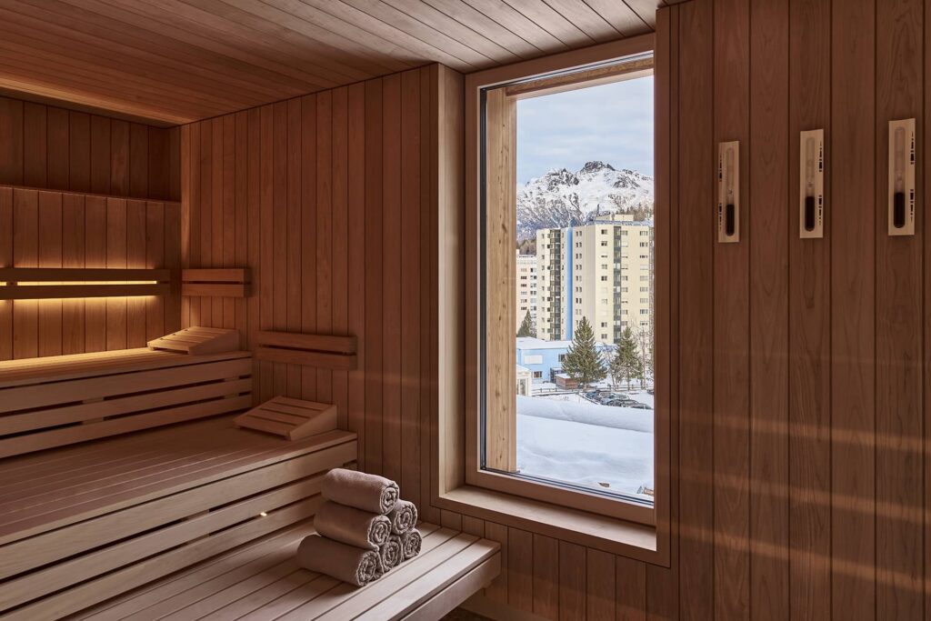 Panorama saunas at the Hotel Laudinella